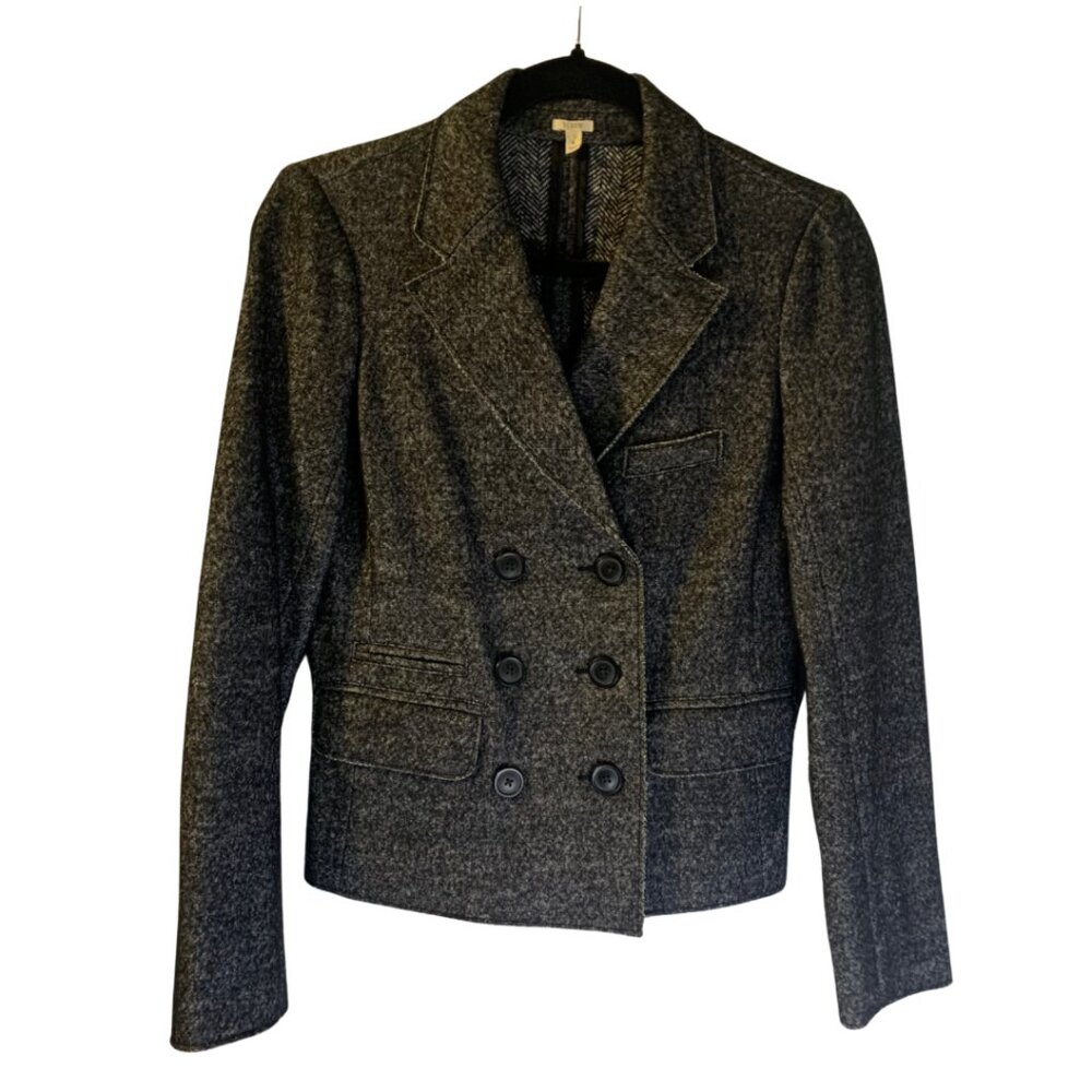 J. Crew Gray Double-Breasted Blazer